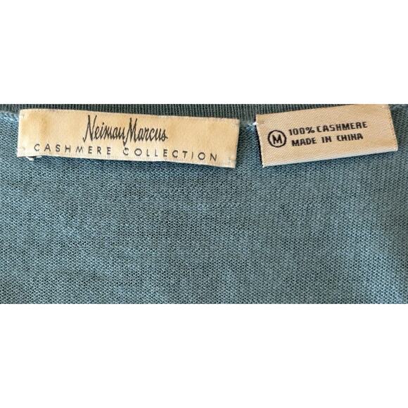Neiman Marcus Cashmere Collection 100% Cashmere Scoop Neck Tank Top Blue Size M - Picture 4 of 5